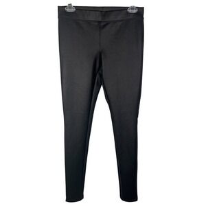 Express Womens Sz S Faux Leather Leggings Black Matte Shiny Finish Stretch- 1431